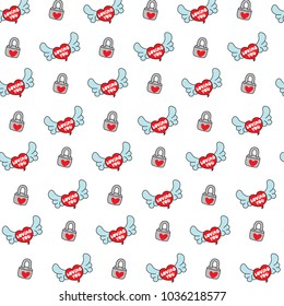 cute heart and lock pattern