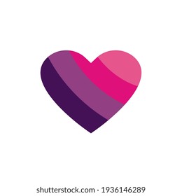 Cute heart logo icon design, purple pink love symbol - Vector