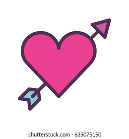 cute heart love with arrow