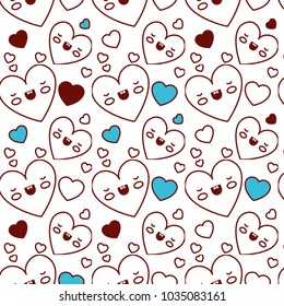cute heart love kawaii pattern