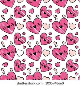 cute heart love kawaii pattern