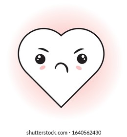 Cute heart love, heart love withe angry expression.
