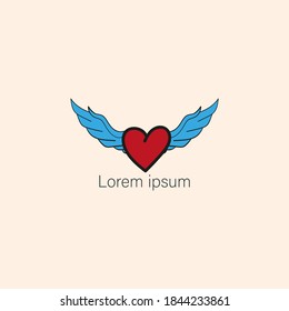 Cute heart mascot vector design . Love icon