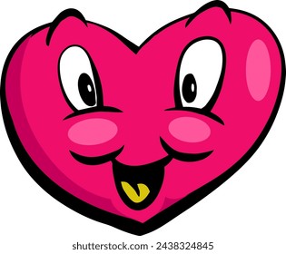 Cute heart Mascot Vector illustration