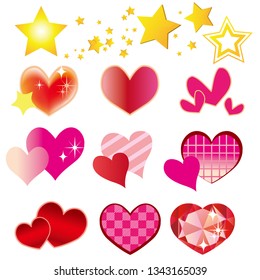 Cute heart material set