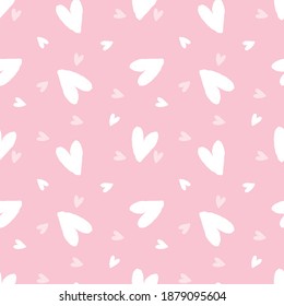 cute heart on pink background.seamless pattern of heart.