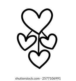 Cute heart outline illustration for Valentine's Day. It's a simple and charming design, perfect for decorating and filling with feelings of love and longing.