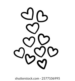 Cute heart outline illustration for Valentine's Day. It's a simple and charming design, perfect for decorating and filling with feelings of love and longing.