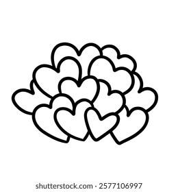Cute heart outline illustration for Valentine's Day. It's a simple and charming design, perfect for decorating and filling with feelings of love and longing.