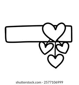 Cute heart outline illustration for Valentine's Day. It's a simple and charming design, perfect for decorating and filling with feelings of love and longing.