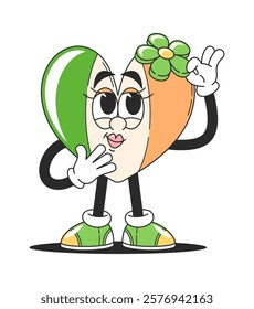 Cute heart patrick day character