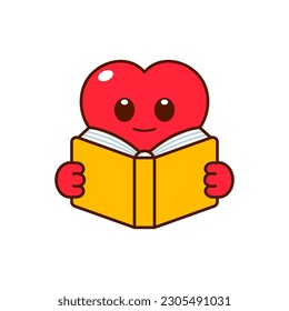 Cute Heart Reading a Book