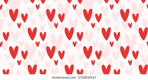Coração bonito fundo sem emenda com pequenos corações ditsy. Ideal para papel de parede, cartões de saudação e projetos com tema de amor doce.