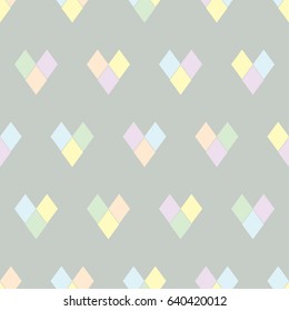 cute heart seamless pattern , background , pastel color , vector.
