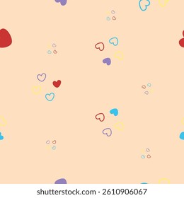 Cute heart seamless pattern for kids printed on background, fabric, paper, wrapping, and decoration.