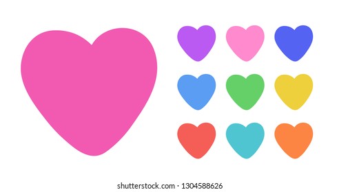 Cute Heart Set. Vector