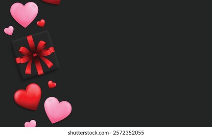 Cute heart shape decoration design. Love concept background. Valentine's, mother's day greeting card, banner and poster template. Vector illustration