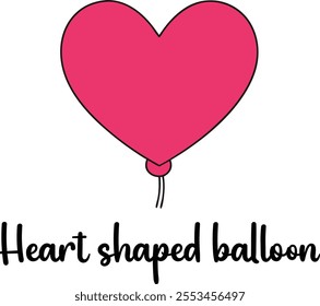 Cute Heart shaped balloons vector cartoon illustration for  Valentine's Day