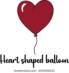 Cute Heart shaped balloons vector cartoon illustration for  Valentine's Day