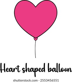 Cute Heart shaped balloons vector cartoon illustration for  Valentine's Day