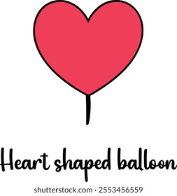 Cute Heart shaped balloons vector cartoon illustration for  Valentine's Day