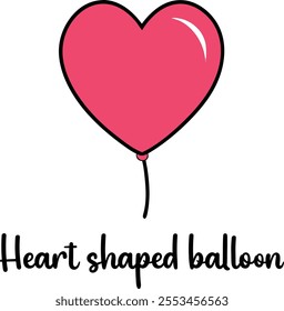 Cute Heart shaped balloons vector cartoon illustration for  Valentine's Day