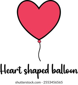 Cute Heart shaped balloons vector cartoon illustration for  Valentine's Day
