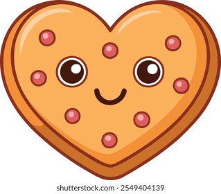 Cute Heart shaped cookies vector cartoon illustration for  Valentine's Day