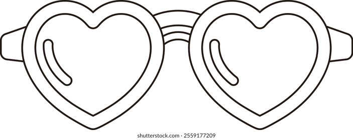 Cute heart shaped glasses outline.
Isolated Valentine's Day icon.
Transparent background.