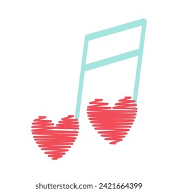 Cute Heart Shaped notes. Simple Hand Drawn Vector Illustration Perfect For Poster, Card, Invitation, Tshirt Print, Playroom Wall Hanging Or Valentines Day Greeting Card. line art, doodle illustration