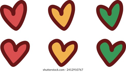 Cute heart shapes for decoration and expression.