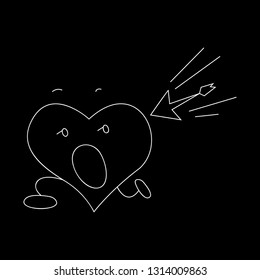 Cute heart sticker illustration - vector