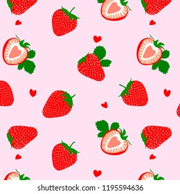 Cute Heart Strawberry Pattern