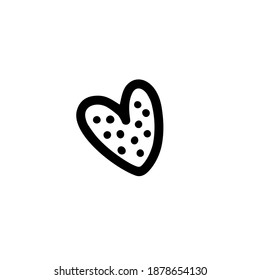 a cute heart is a symbol of love. Vector illustration in doodle style. Design for Valentine's Day, Wedding, Holidays 