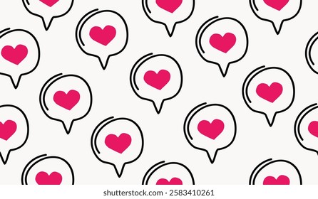 Cute heart symbol pattern background vector design
