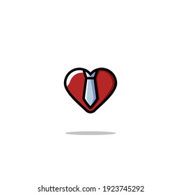 Cute Heart Use El Diseño De Caricatura De Ilustración Con Vector De Tie.