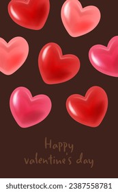 Cute heart valentine's day illustration