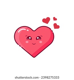 A cute heart for Valentine's Day. Kawaii Character for congratulations and décor. be my Valentine