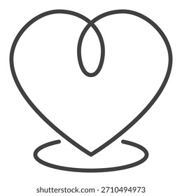 Cute Heart vector emotion concept icon or sign in delicate line style