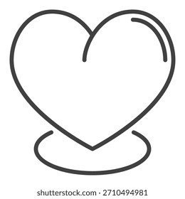 Vector lindo del corazón icono o signo del contorno del concepto de vitalidad