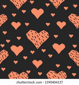 Cute Hearts Background. Seamless Pattern with hearts. Vector Illustration.