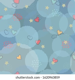Cute Hearts Background. Seamless Pattern with hearts. Vector Illustration.