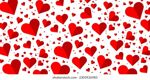 Cute hearts background. Symbol of love, care and happiness. Decorations for Valentine's day. Vector illustration EPS 10