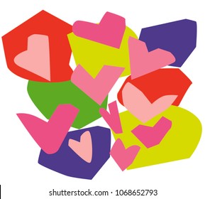 cute hearts and cactus