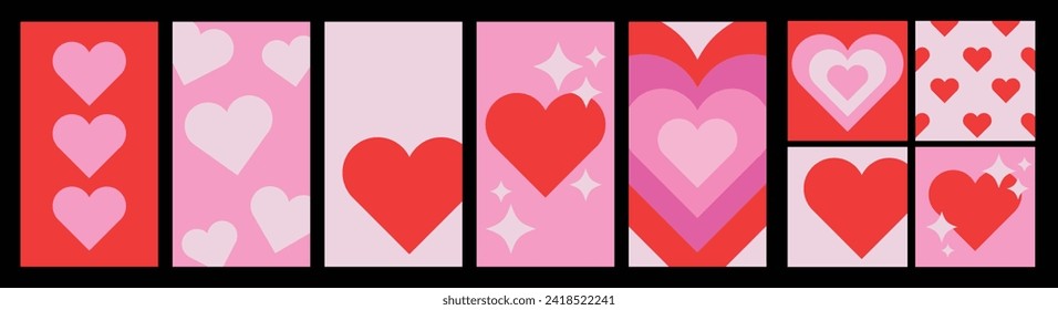 Cute hearts, graphic for valentines day, wedding, love themed posting

