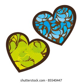 cute hearts isolated over white background. vector