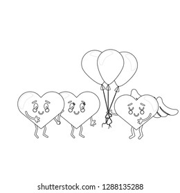 cute hearts in love cartoons