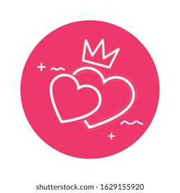 cute hearts love isolated icon vector illustration design
