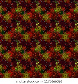 Cute hearts love on brown, black and green colors on nice background. Vector illustration. Seamless Sixties style mod pop art psychedelic colorful Love text design.