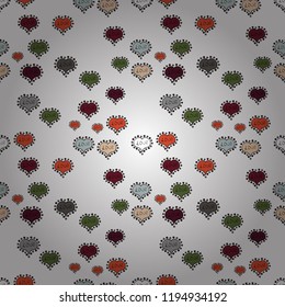 Cute hearts love on white, black and gray colors on nice background. Vector illustration. Seamless Sixties style mod pop art psychedelic colorful Love text design.